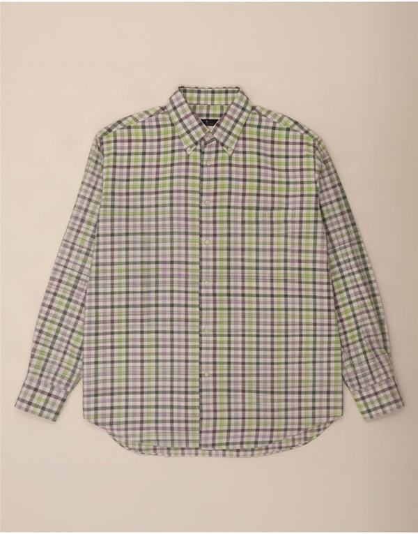 Fabio Inghirami Chemise en flanelle pour homme Taille 43 17 XL Vichy vert