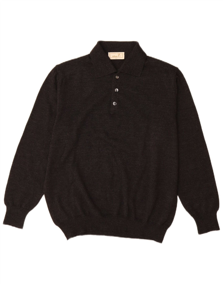 Idea Pull Col Polo Homme IT 50 Laine Gris Moyen