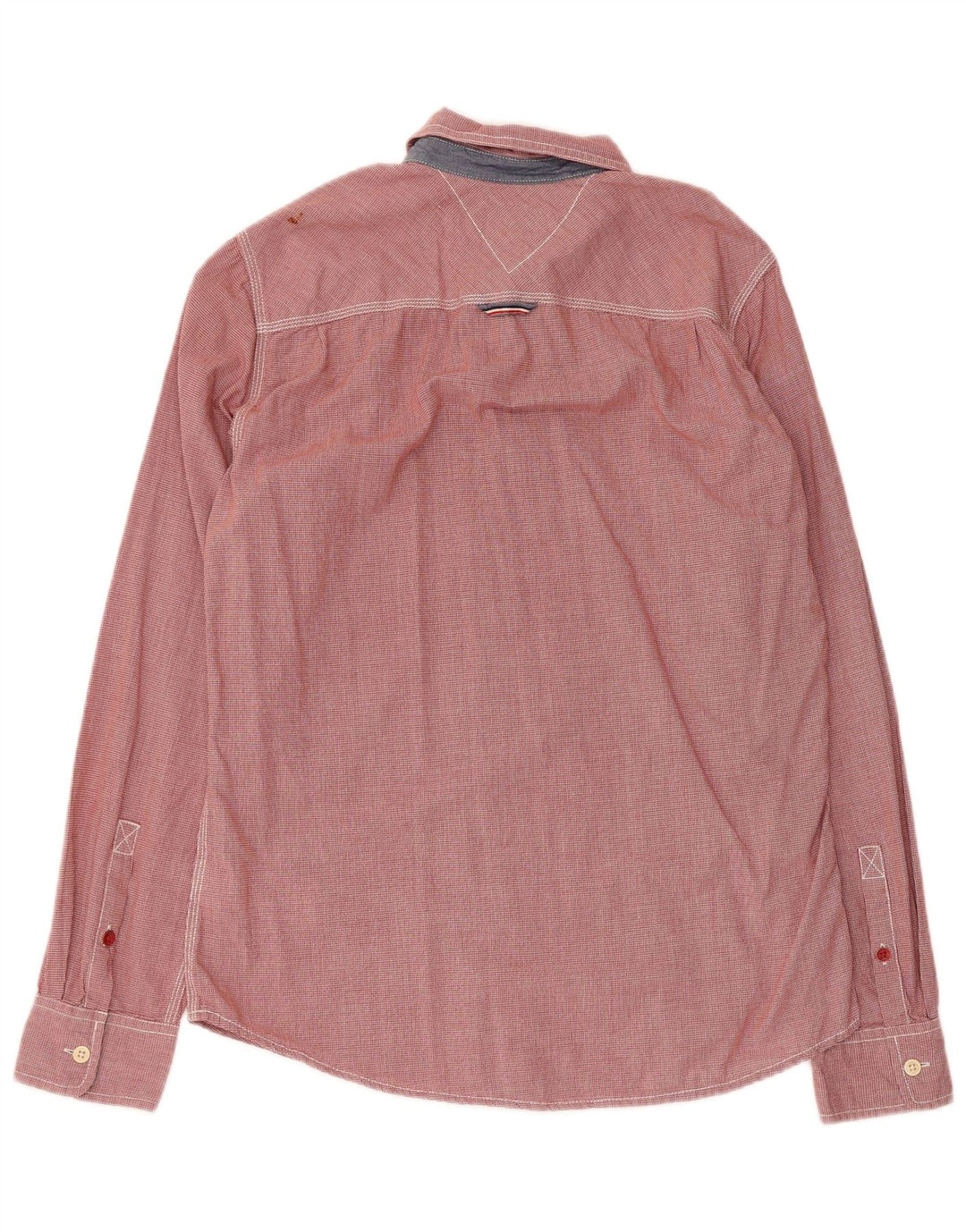 Tommy Hilfiger Chemise Homme Rouge Moyen Pied-de-Poule Coton