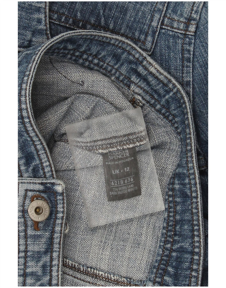 Marks & Spencer Veste en jean pour femme UK 12 Bleu moyen Coton