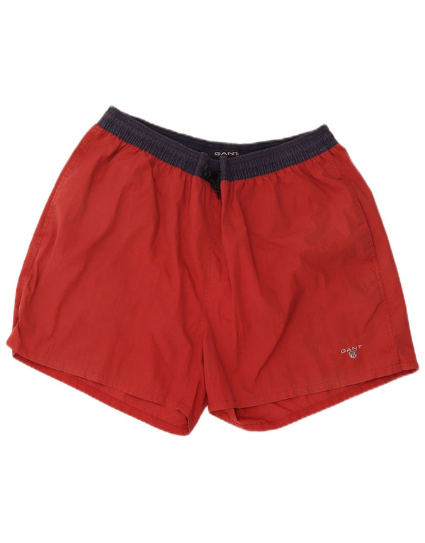 Gant Short de bain XL pour homme en nylon color block rouge