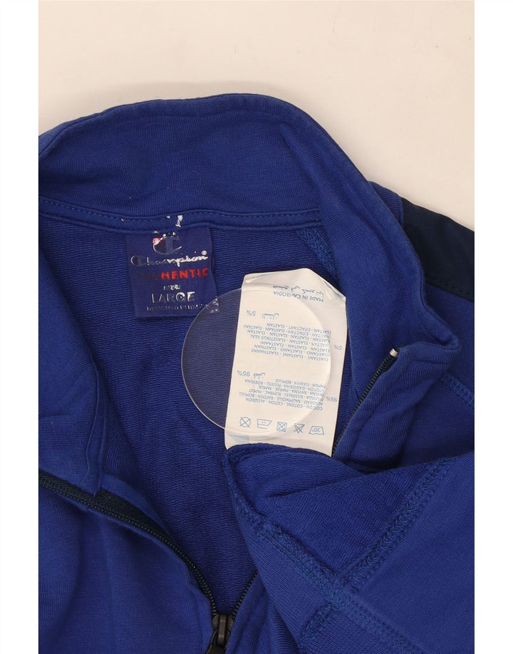 Champion Veste de survêtement pour homme en coton color block Bleu Taille L