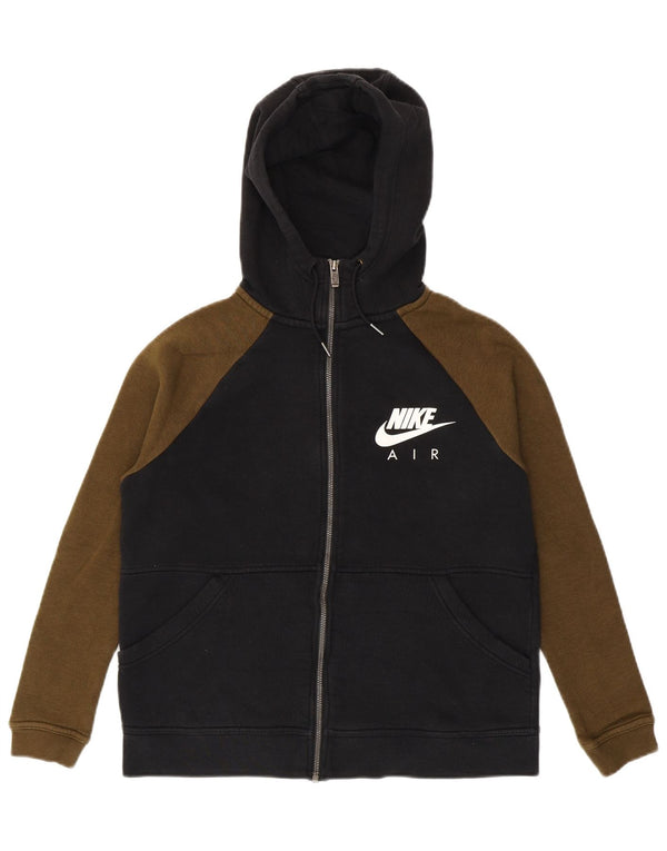 Nike Sweat à capuche zippé graphique pour homme en coton color block Noir Taille S