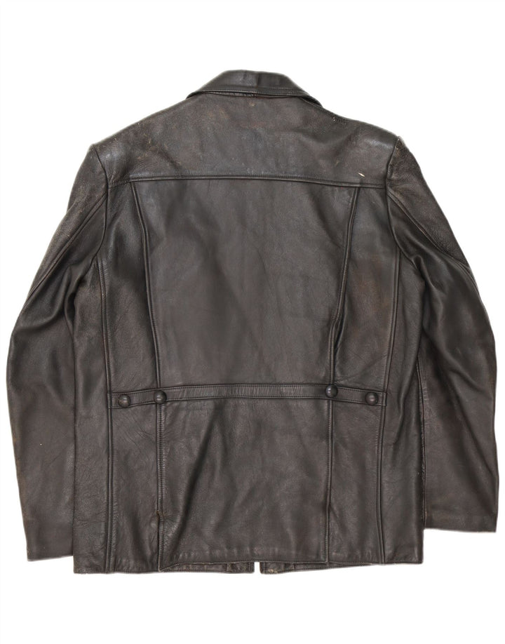 veste en cuir homme vintage UK 40 Grand Noir
