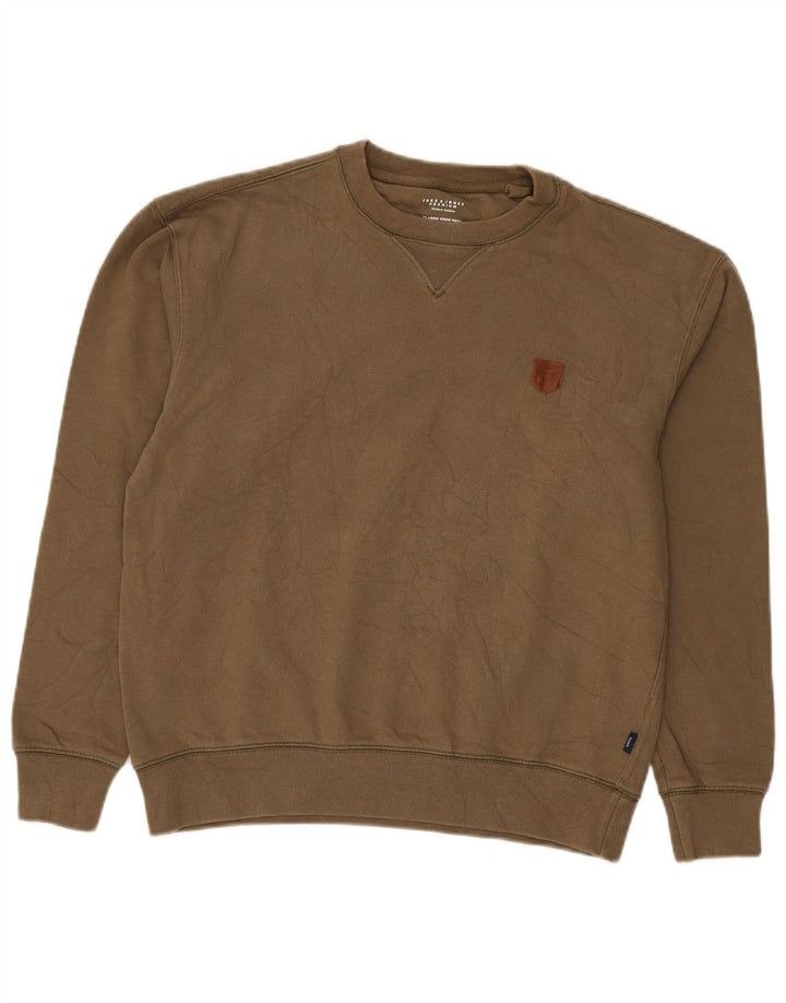 JACK & JONES Sweat-Shirt Homme Kaki Moyen Coton