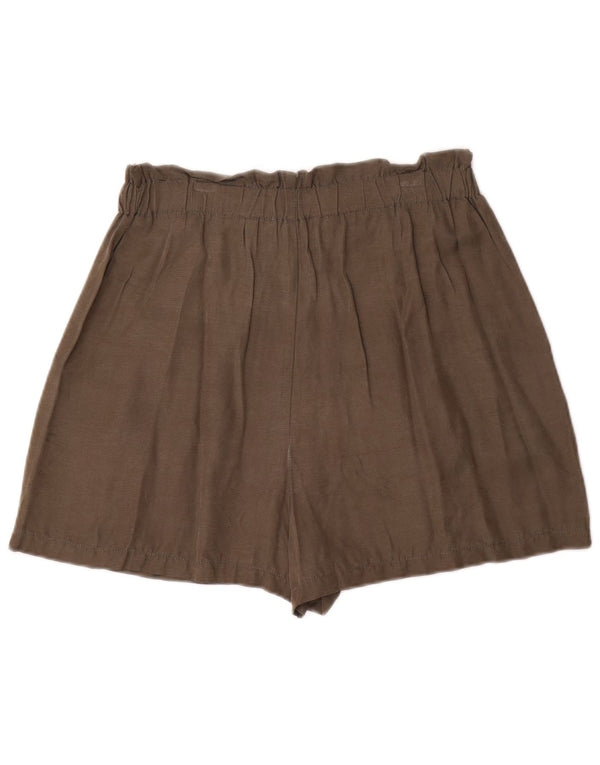 Zara Short décontracté taille haute à jambe large pour femme Medium W28 Kaki Cupro