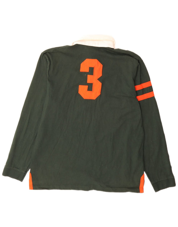 U.S. Polo Assn. Chemise de rugby graphique à manches longues pour homme en coton vert moyen
