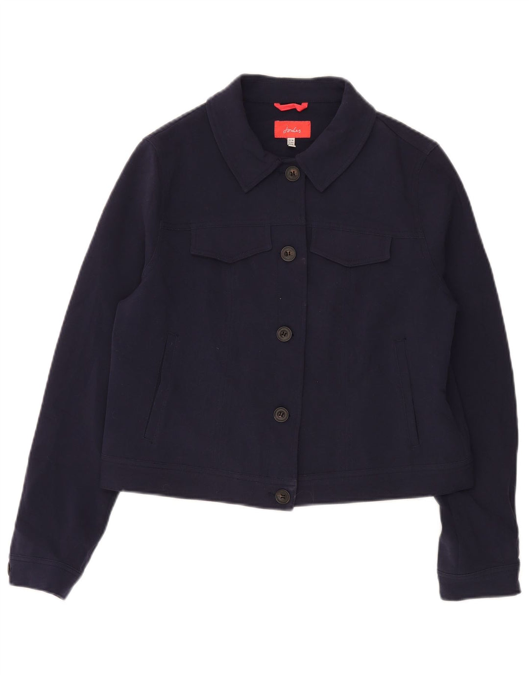 Joules Womens Crop Bomber Jacket UK 14 Large Bleu Marine Polyester