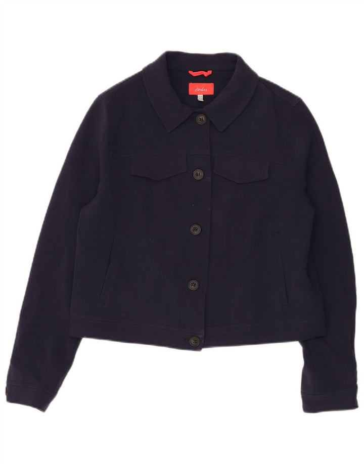 Joules Womens Crop Bomber Jacket UK 14 Large Bleu Marine Polyester