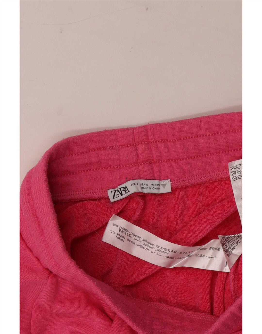 Zara Short de sport pour femme UK 8 Small Rose Polyester