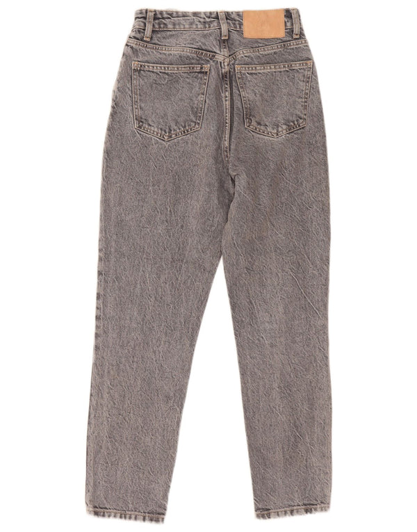 Zara Femme Jean Taille Haute EU 34 2XS W24 L26 Gris Coton