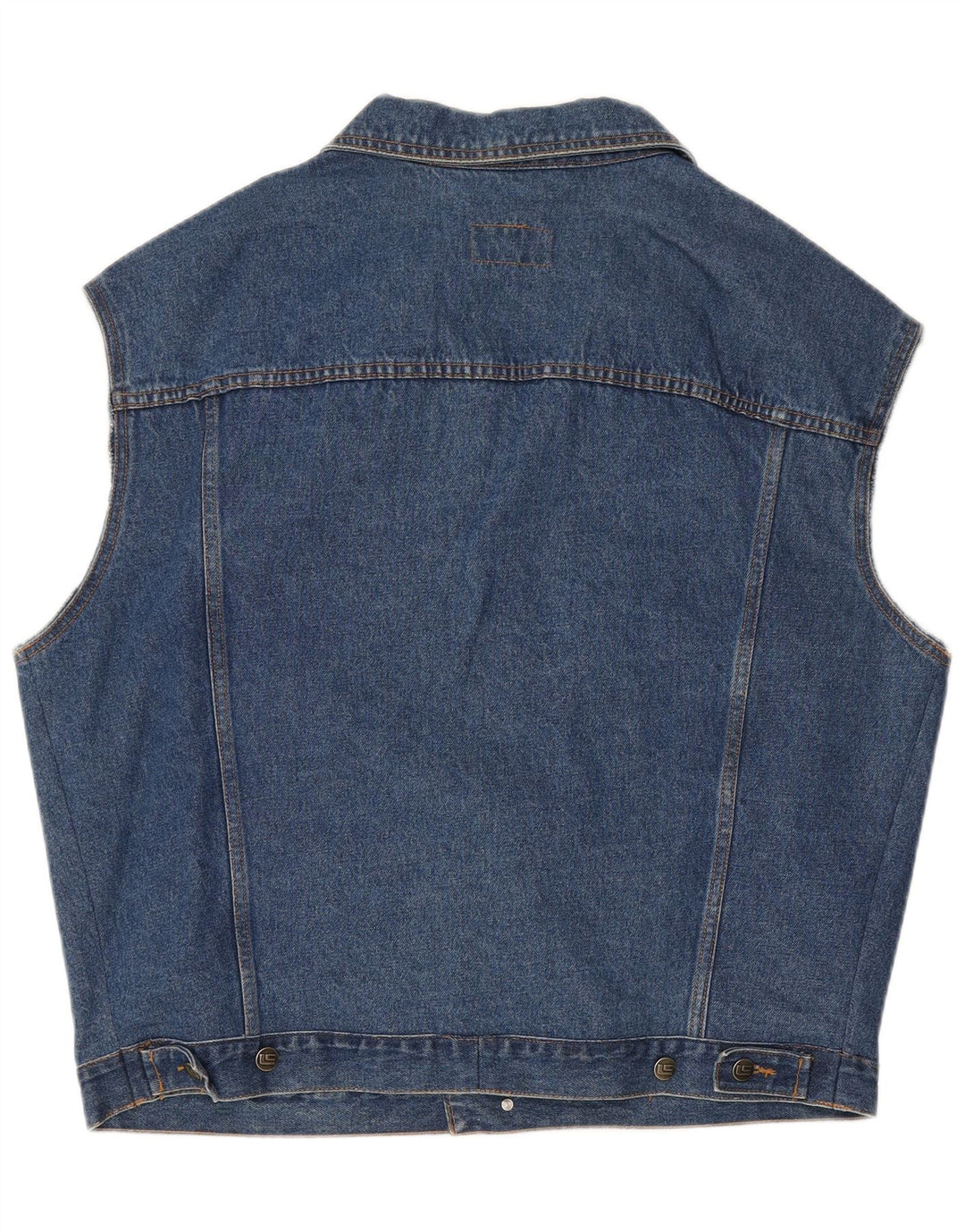 vintage Mens Denim Gilet UK 46 3XL Bleu