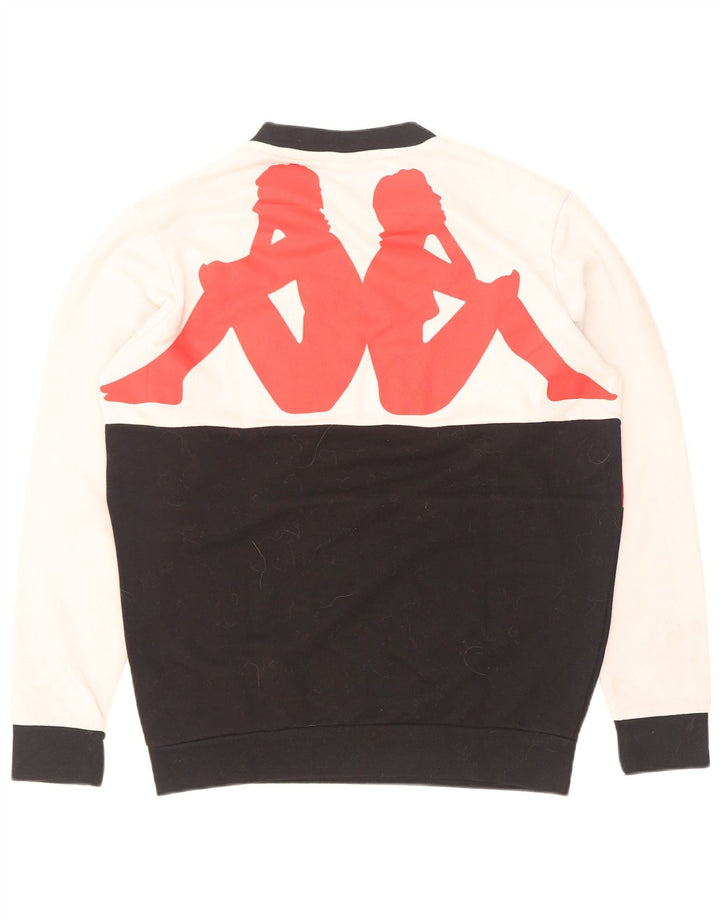 Kappa Sweat-shirt graphique pour homme en coton color block blanc moyen