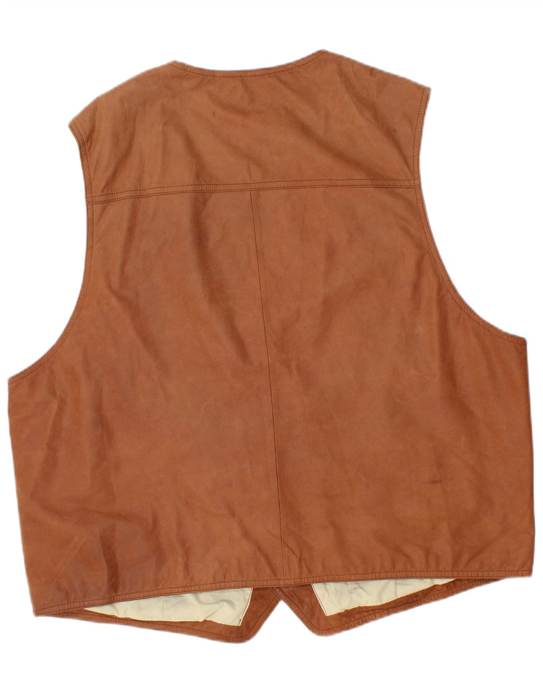 ANGELO LITRICO Gilet en cuir pour homme 2XL Cuir marron