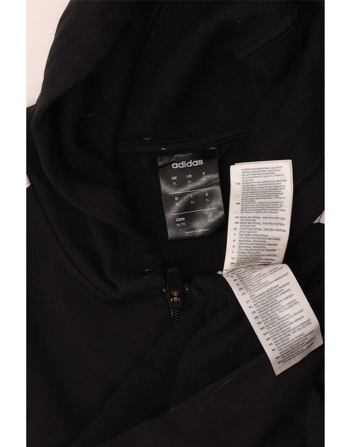Adidas Pull à capuche zippé pour homme XL Noir Polyester