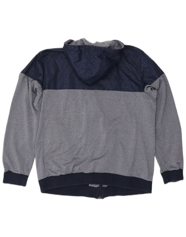 Adidas Veste de survêtement à capuche pour homme Taille L Bleu marine Colorblock