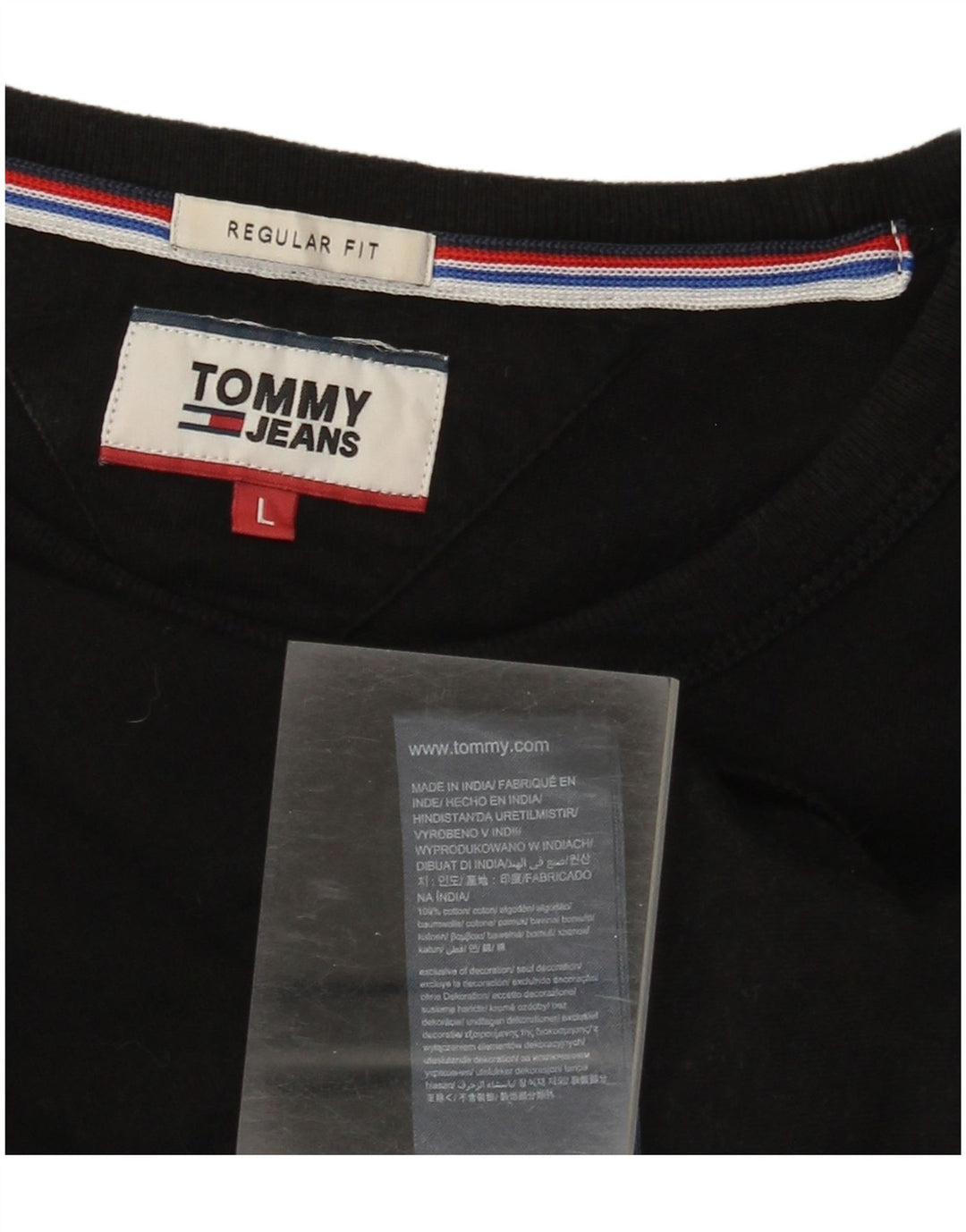 Tommy Hilfiger Haut graphique à manches longues pour hommes Grand coton noir