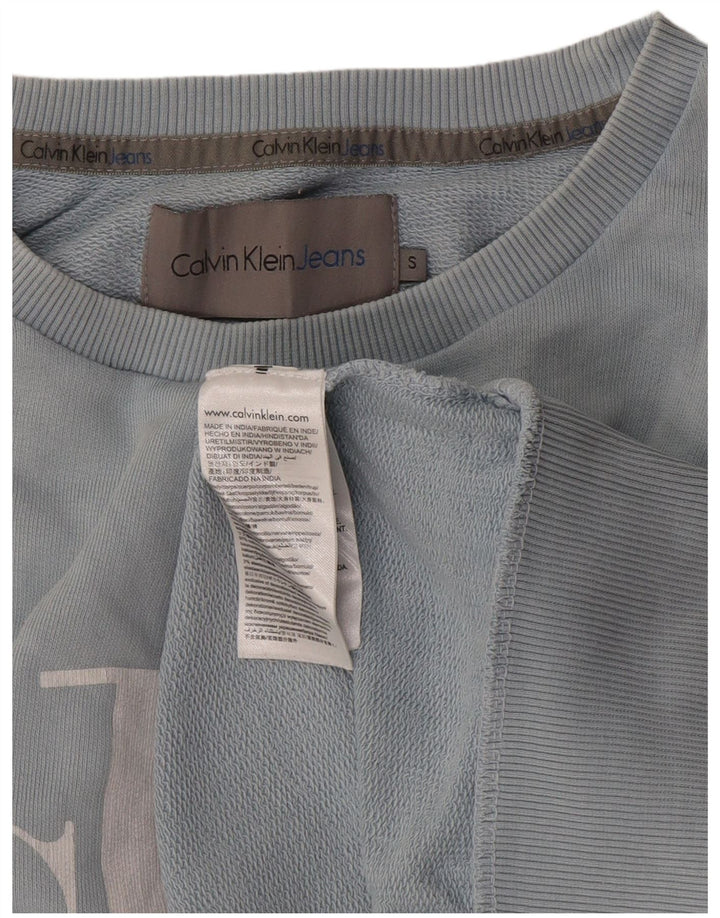 Calvin Klein Jeans Sweat-shirt graphique pour homme en coton bleu petit