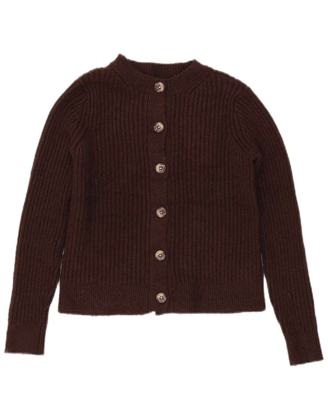 Marks & Spencer Pull cardigan court pour femme UK 10 Petit Marron Polyester