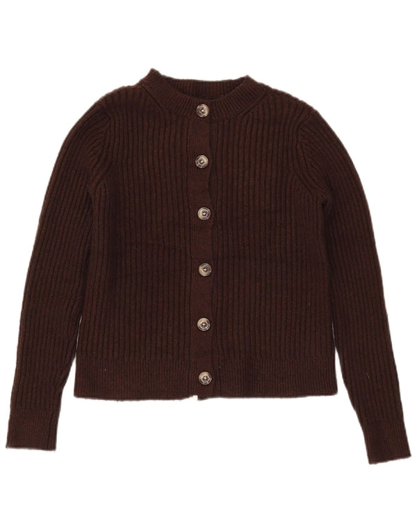 Marks & Spencer Pull cardigan court pour femme UK 10 Petit Marron Polyester