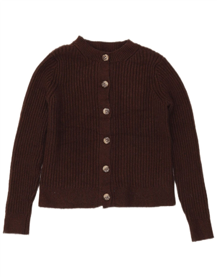 Marks & Spencer Pull cardigan court pour femme UK 10 Petit Marron Polyester