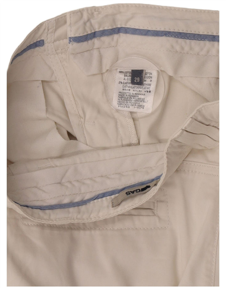 Gas Short Chino Homme W29 Coton Blanc Moyen