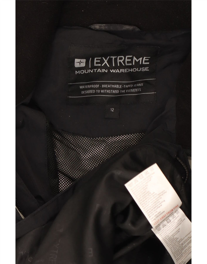 Mountain Warehouse Imperméable à capuche pour femme UK 12 Medium Noir Nylon