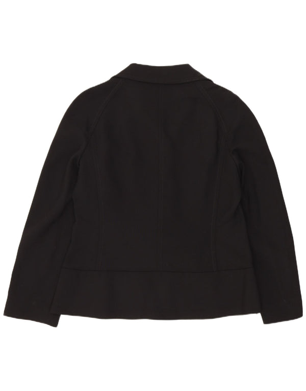 Paola Antonini Veste Blazer 3 Boutons Femme UK 16 Grande Laine Noire