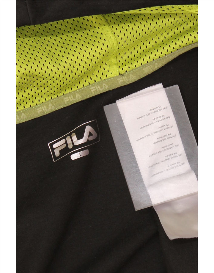 Fila Pull à capuche zippé pour homme Large Noir Polyester