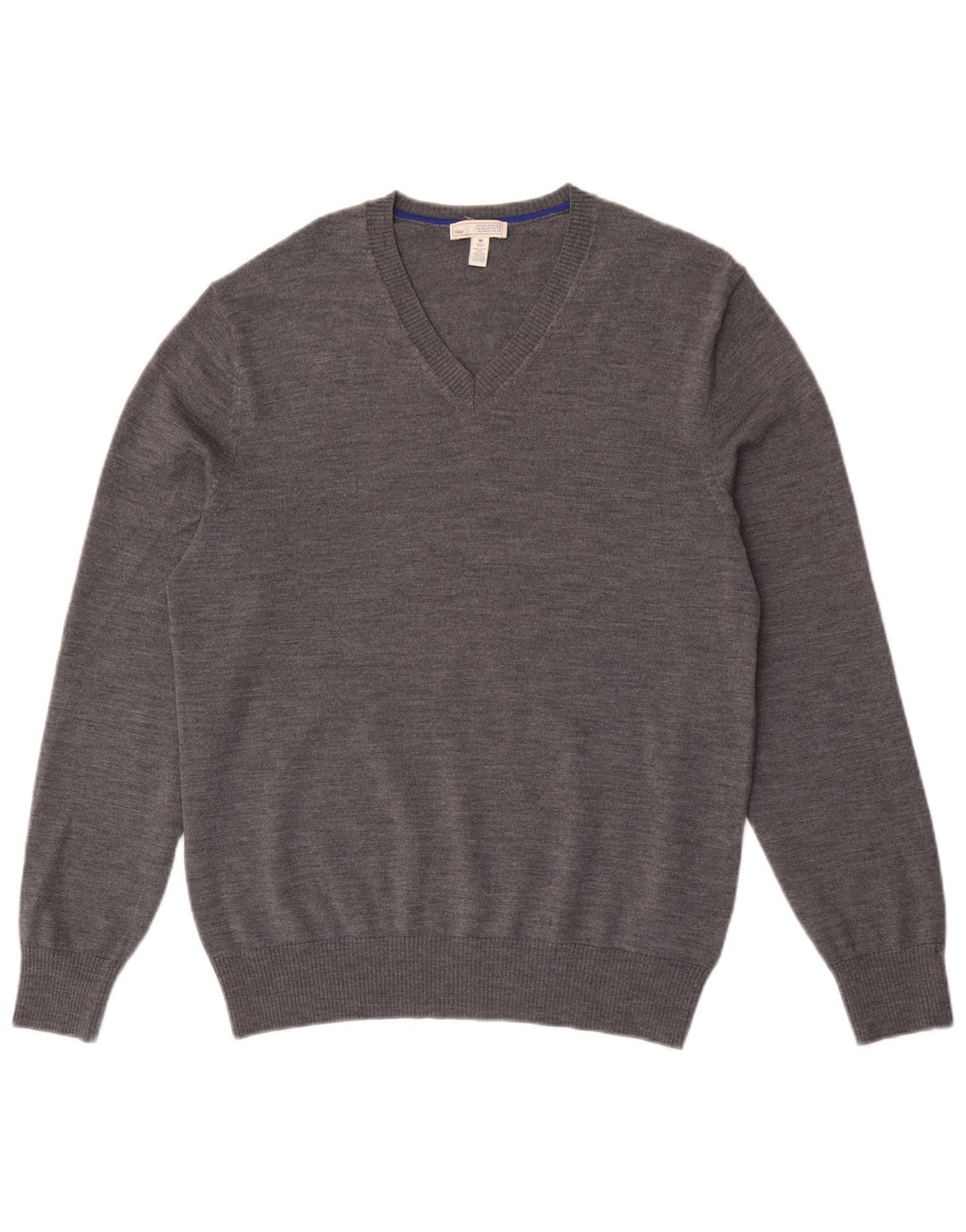 Gap Pull Col V Homme Gris Moyen Moucheté Laine Mérinos
