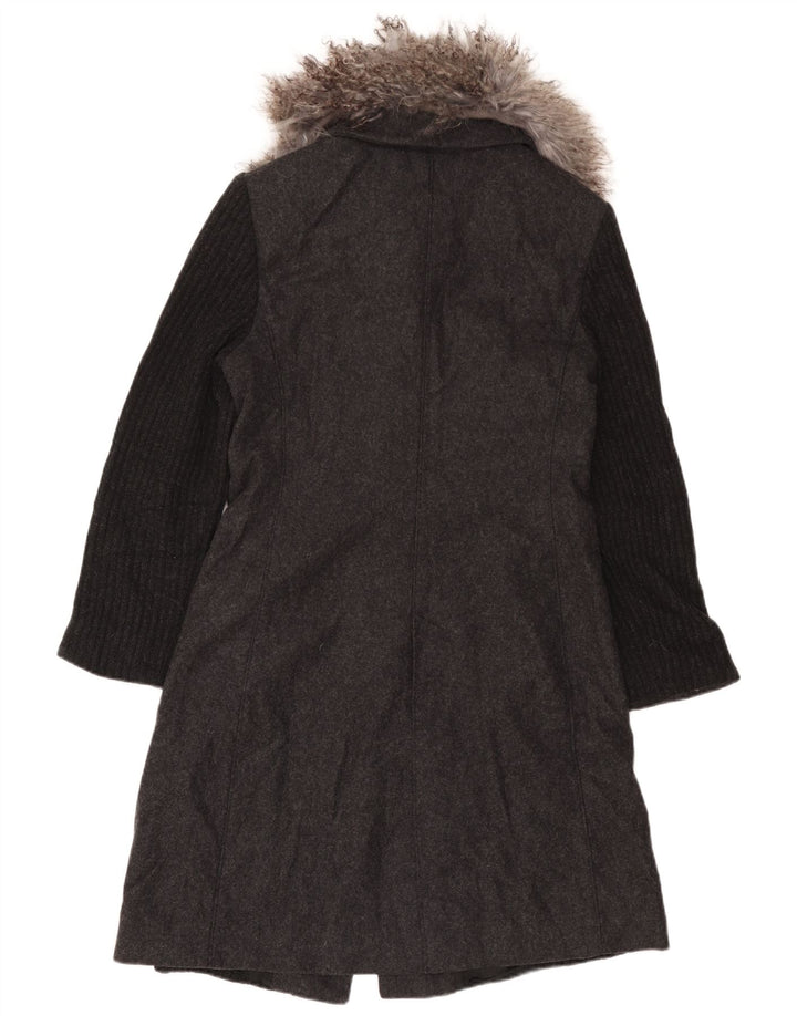 Misto Manteau en tricot pour femme UK 10 Petite laine color block gris