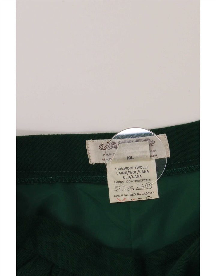 Jaeger Jupe trapèze pour femme UK 14 Medium W26 Laine verte