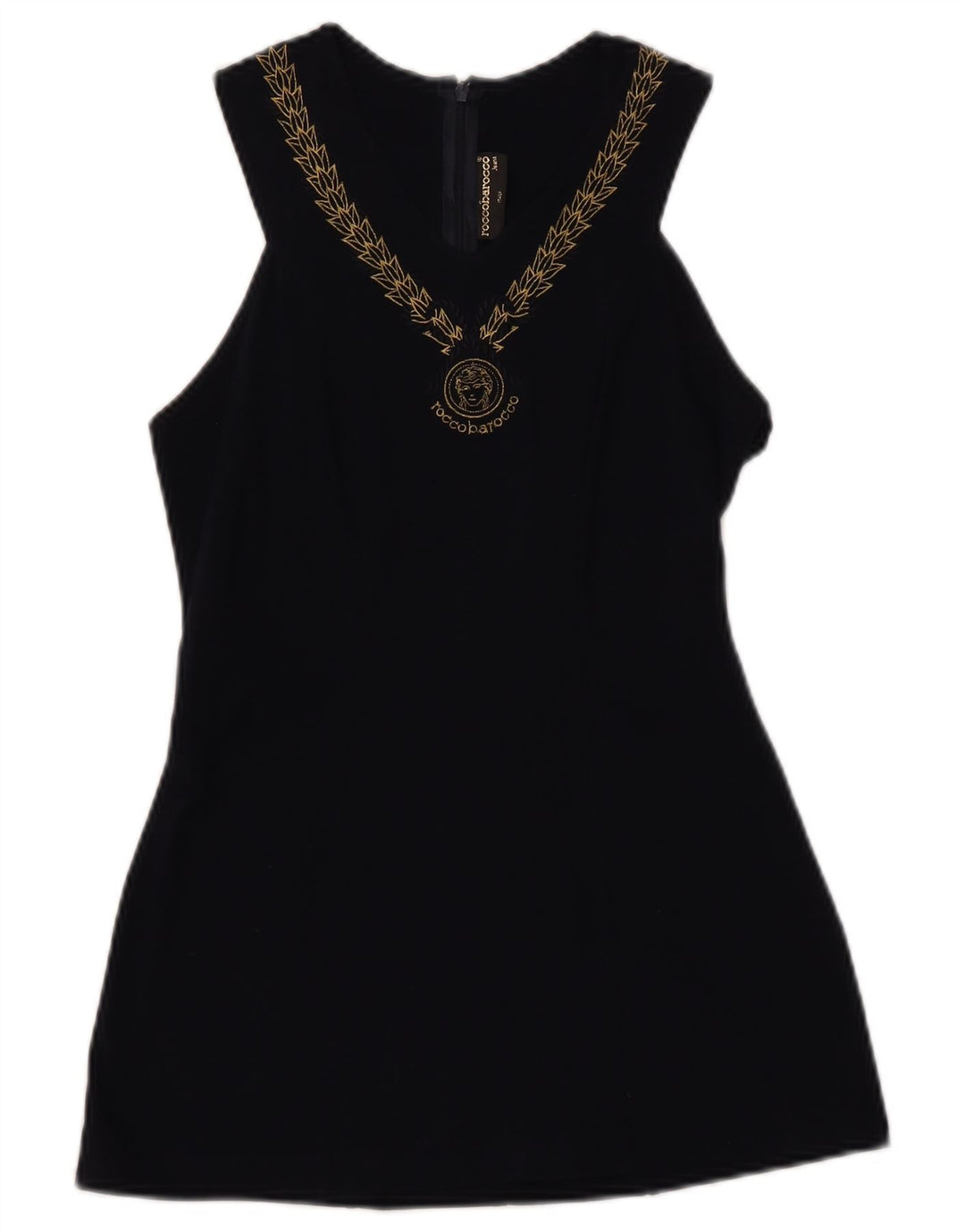 ROCCOBAROCCO Haut Chemisier Sans Manches Femme IT 44 Bleu Marine Moyen Floral