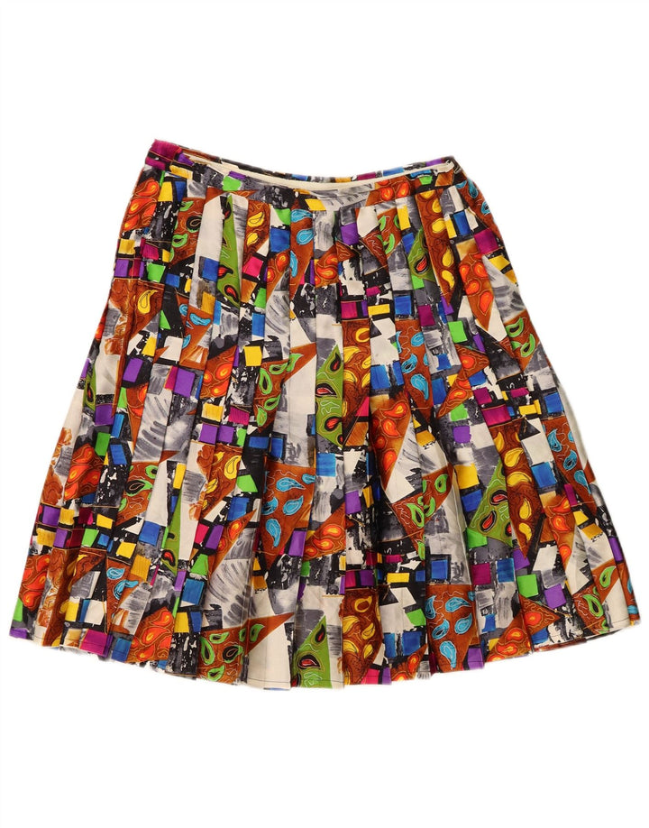 vintage Femme Couteau Jupe Plissée W28 Moyen Multicolore