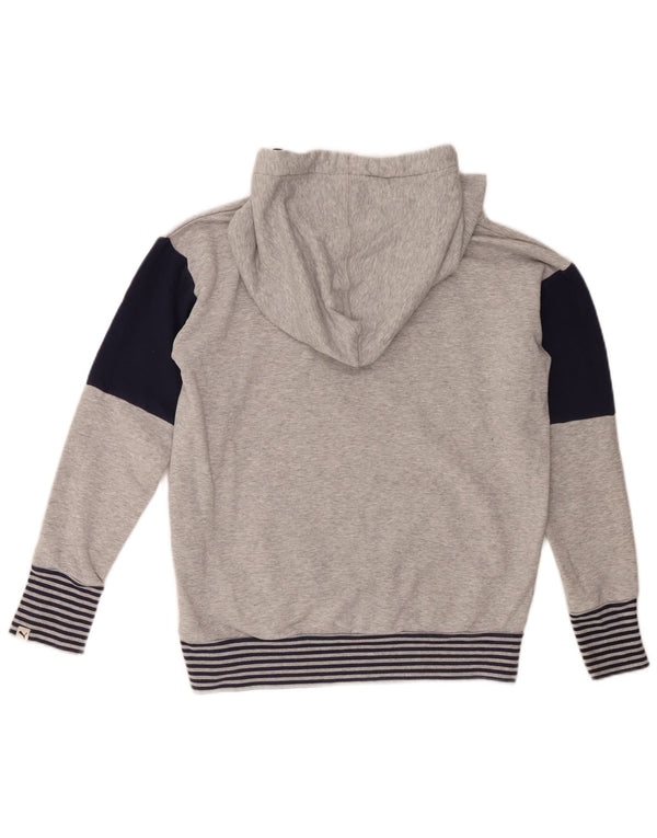 Puma Pull à capuche graphique pour femme UK 12 Gris moyen Coton colour block