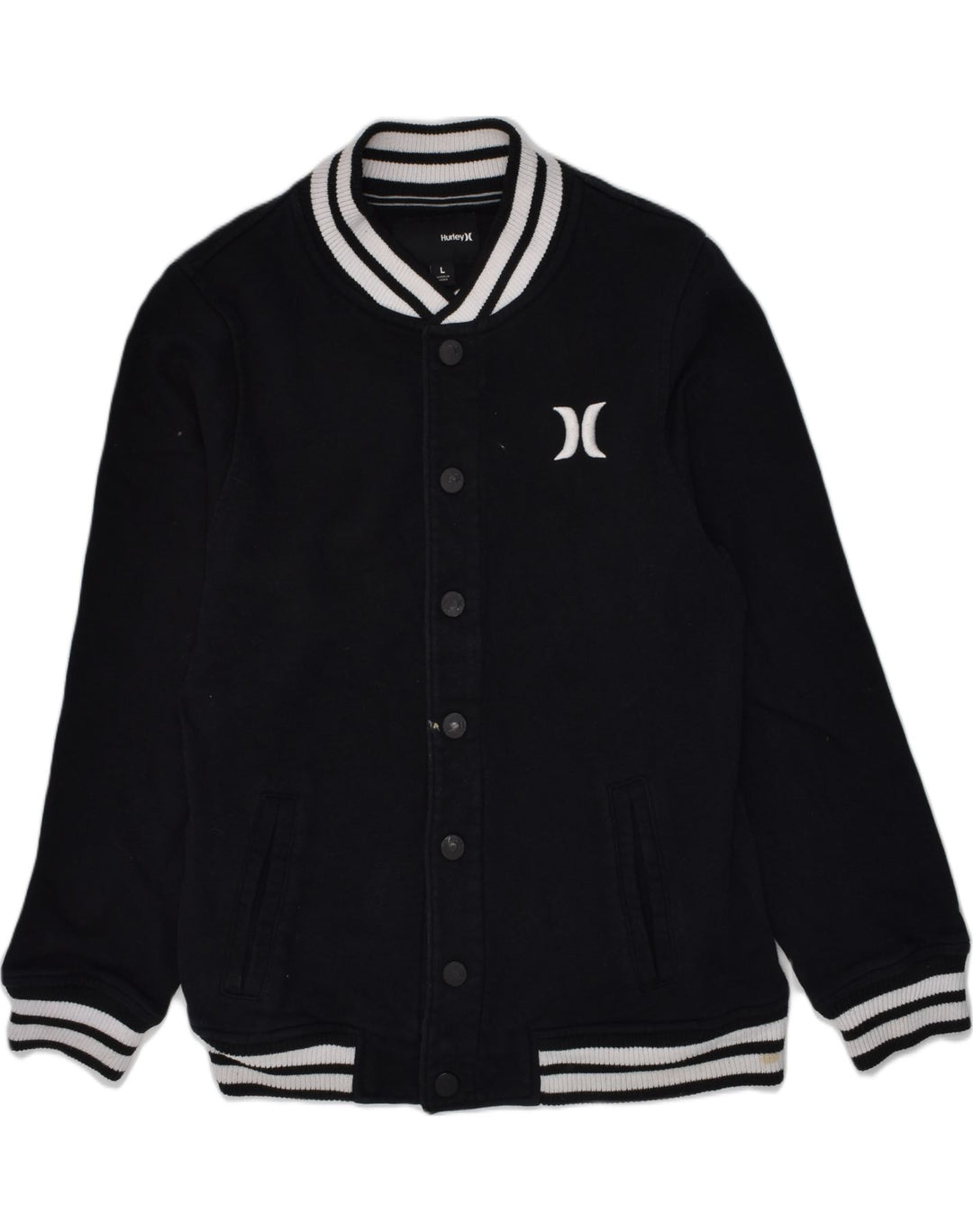 HURLEY Veste Varsity Graphique Garçon 11-12 ans Grand Coton Noir