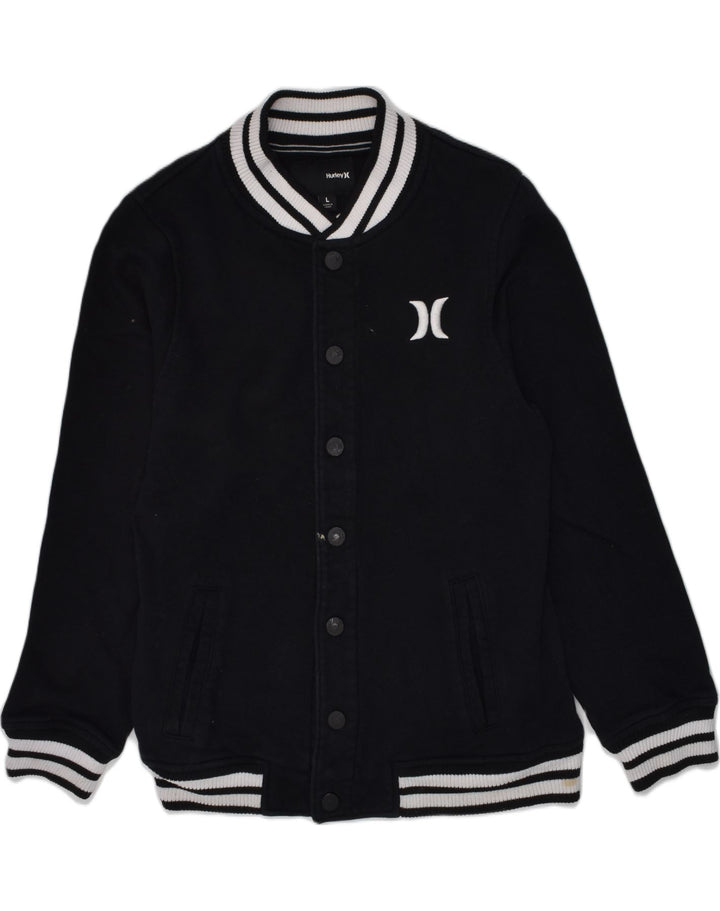 HURLEY Veste Varsity Graphique Garçon 11-12 ans Grand Coton Noir