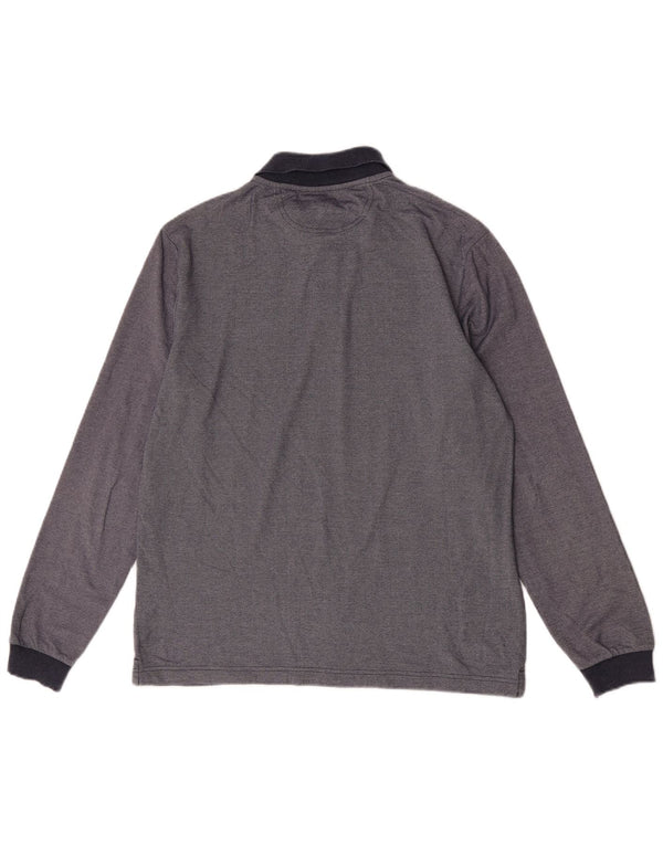 Champion Polo à manches longues coupe facile pour homme, grand coton bleu marine