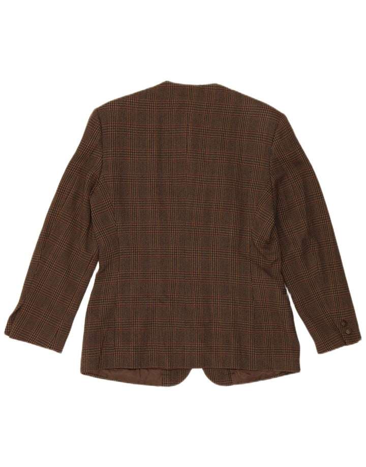Filippo Alpi Veste blazer à 4 boutons pour femme IT 46 en laine à carreaux marron