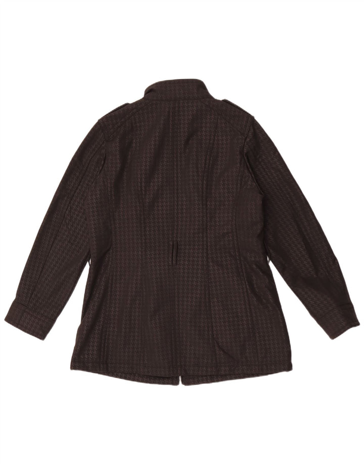 Michael Kors Veste militaire pour femme UK 16 Large Noir Pied-de-poule Polyester