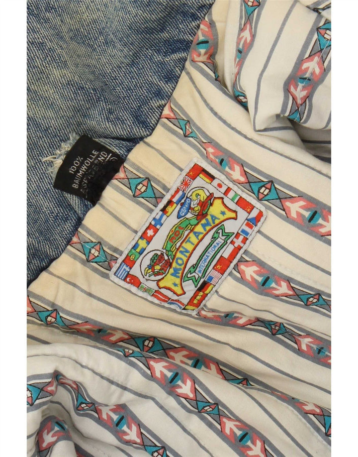 MONTANA Veste en jean surdimensionnée pour femme UK 18 XL Bleu Coton