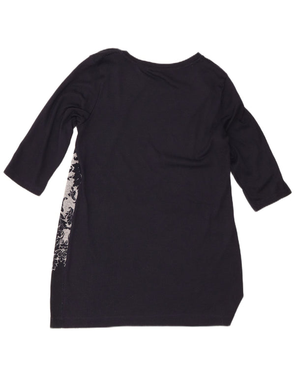 Marks & Spencer Robe droite à manches 3/4 pour femme UK 16 Large Bleu marine Paisley