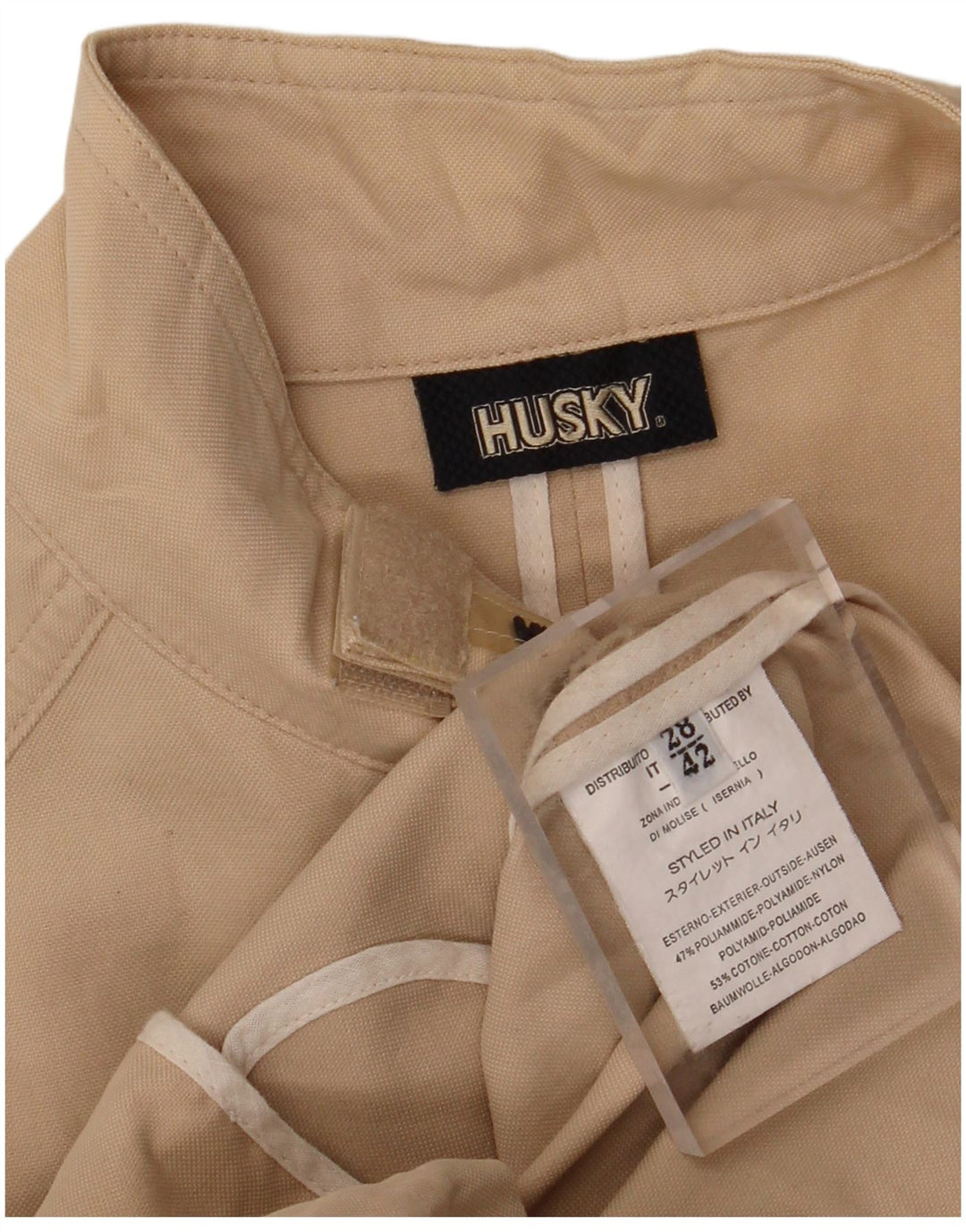 HUSKY Womens Utility Jacket IT 42 Medium Beige Polyamide
