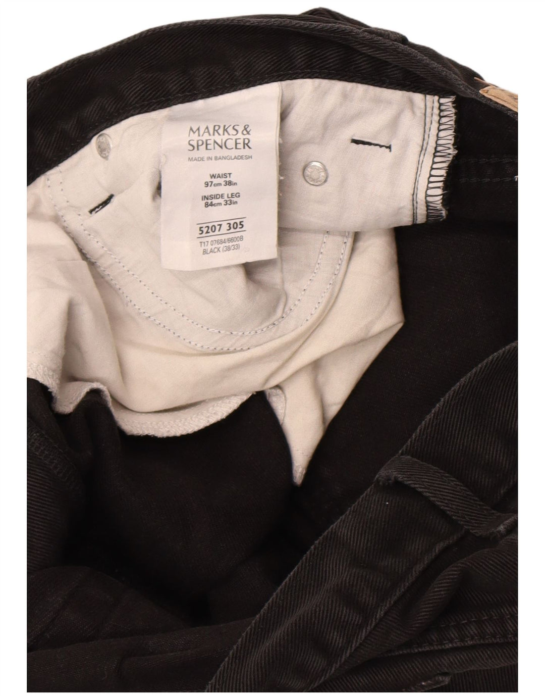 Marks & Spencer Jean droit homme W38 L33 coton noir