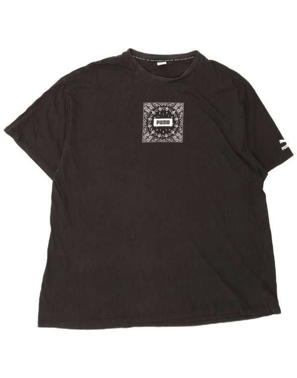 Puma T-shirt ample pour homme en coton noir Taille L