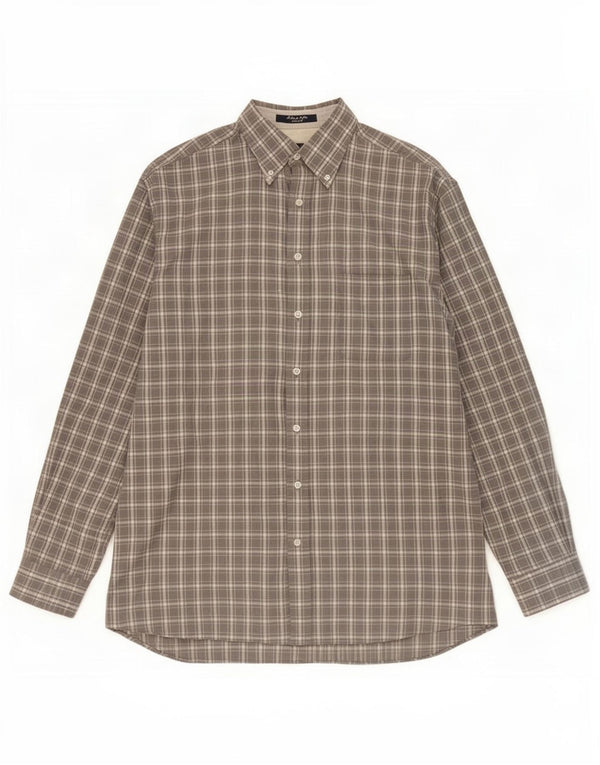 Gant Chemise en flanelle coupe régulière XL gris à carreaux en coton pour homme