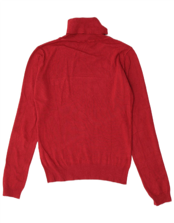 Guess Pull graphique à col roulé pour femme UK 10 Petit Rouge