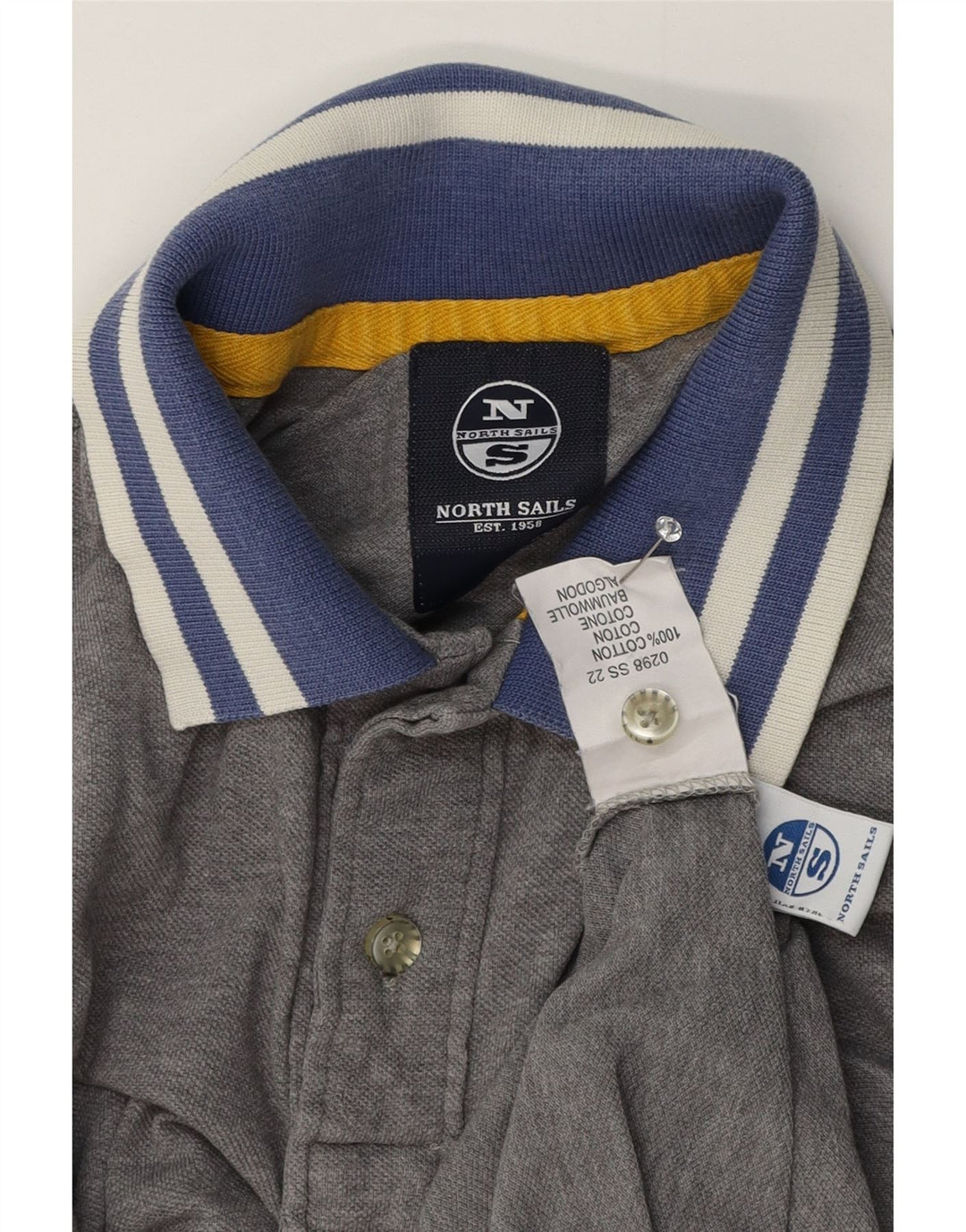 North Sails Polo Rugby Homme Petit Gris Coton