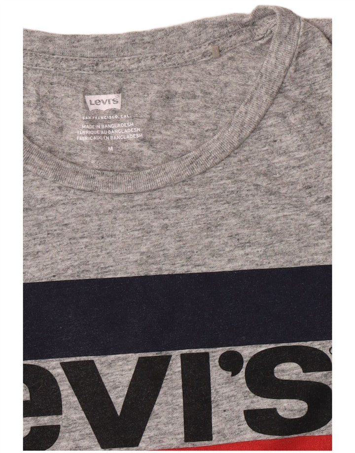 Levi's T-Shirt Graphique Femme UK 14 Gris Moyen Moucheté