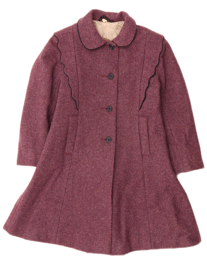 Manteau Princesse Vintage Filles 5-6 Ans Laine Violette